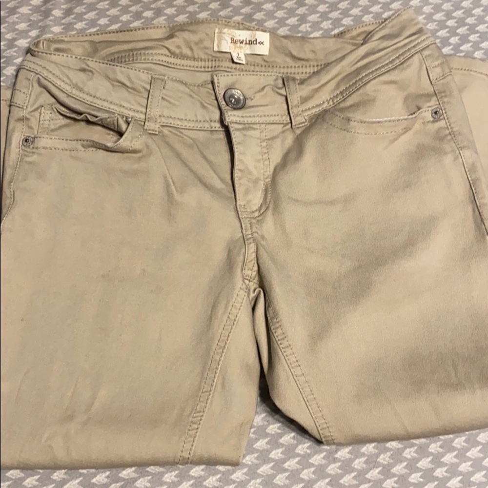 Rewind Women's Ankle Jeans in Beige
